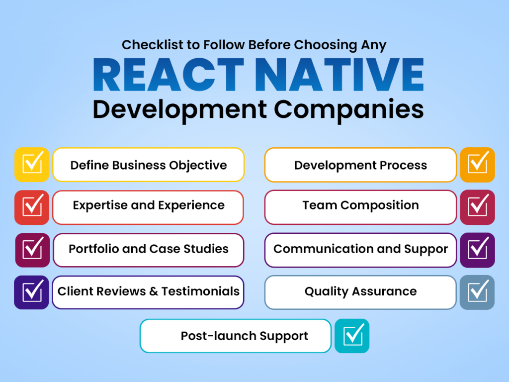 Checklist to Follow While Selecting React Native App Development Companies