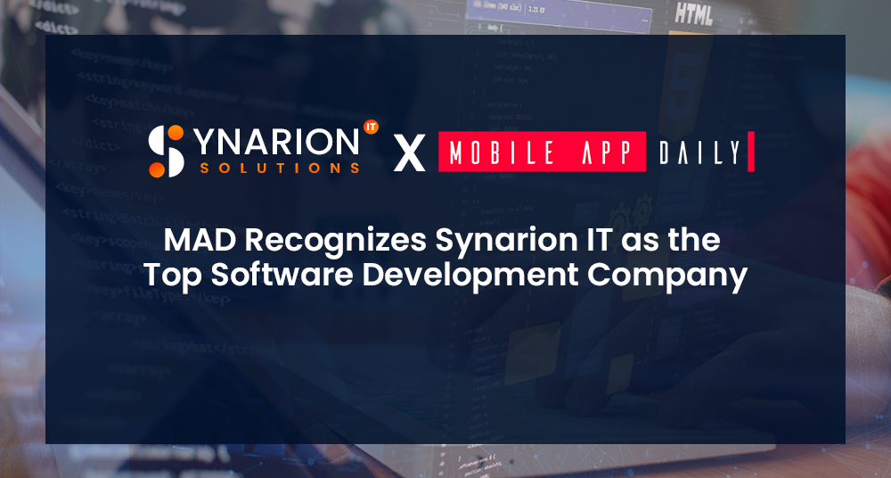 Mobile App Daily Recognizes Synarion IT Solutions as Top Software Development Company