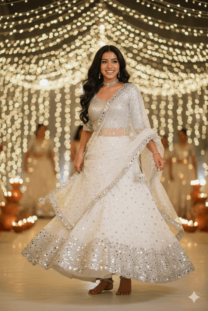 white ghagra