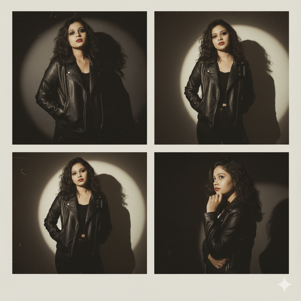 Polaroid‑style editorial portrait