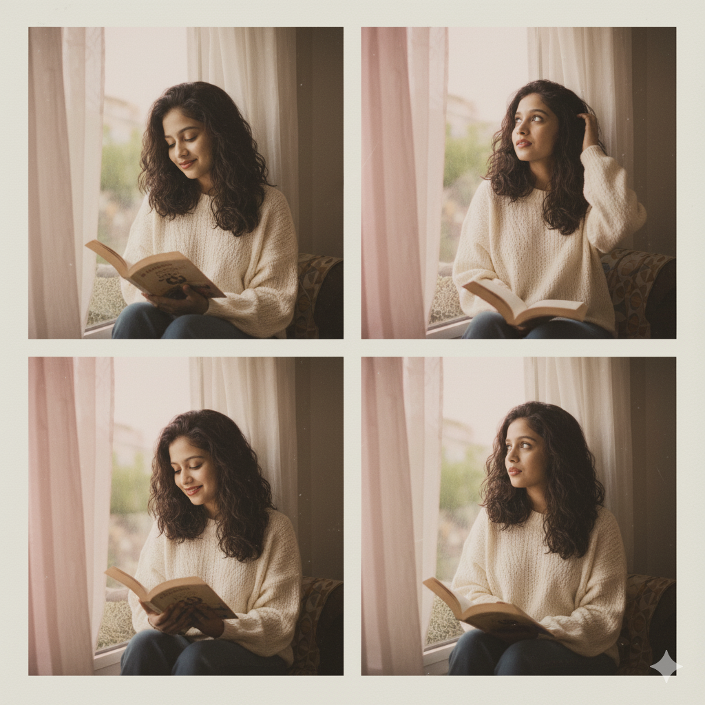 cozy indoor 4 Polaroid portrait