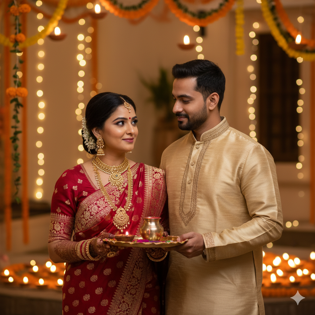 traditional Indian attire for Karwa Chauth
