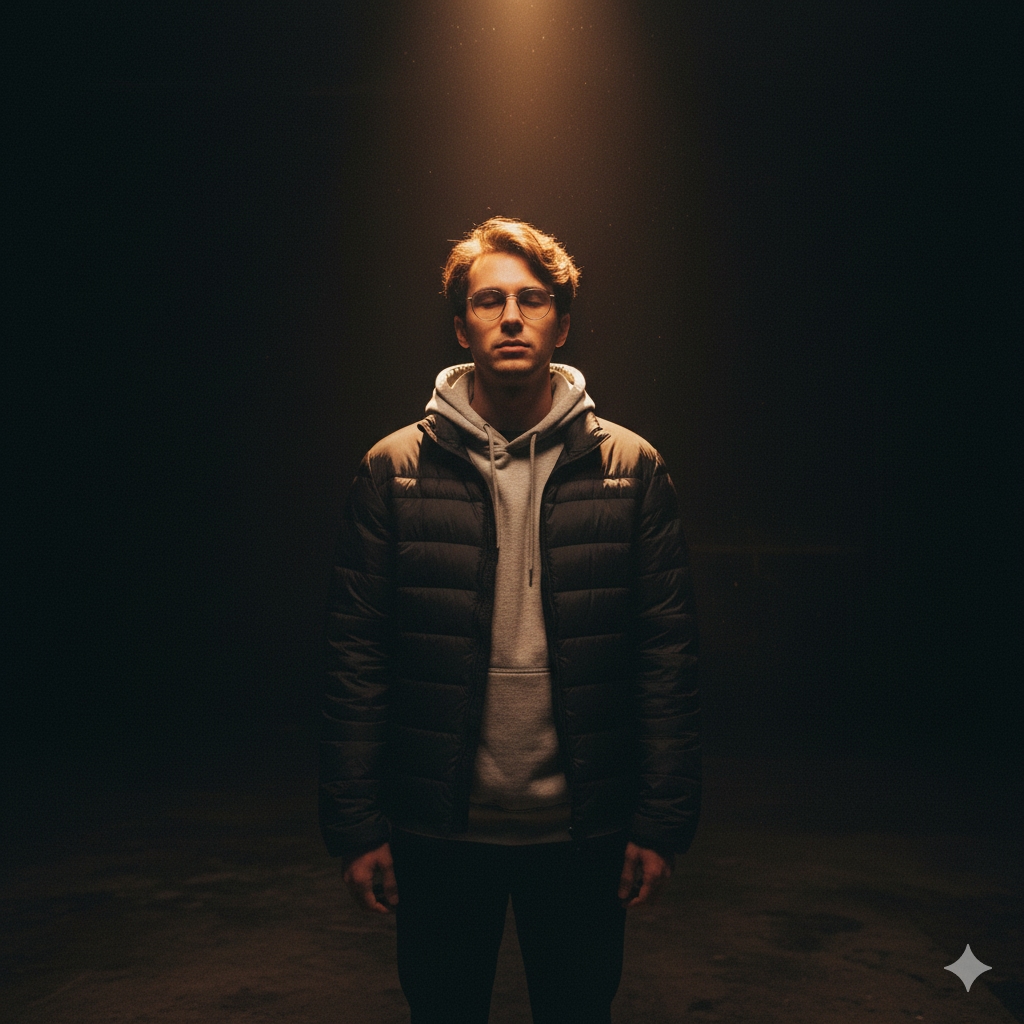 Cinematic low-light portrait