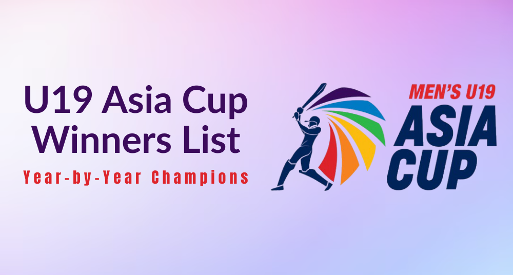 U19 Asia Cup Winners List