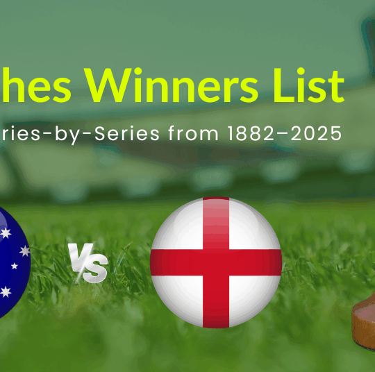 Ashes Winners List