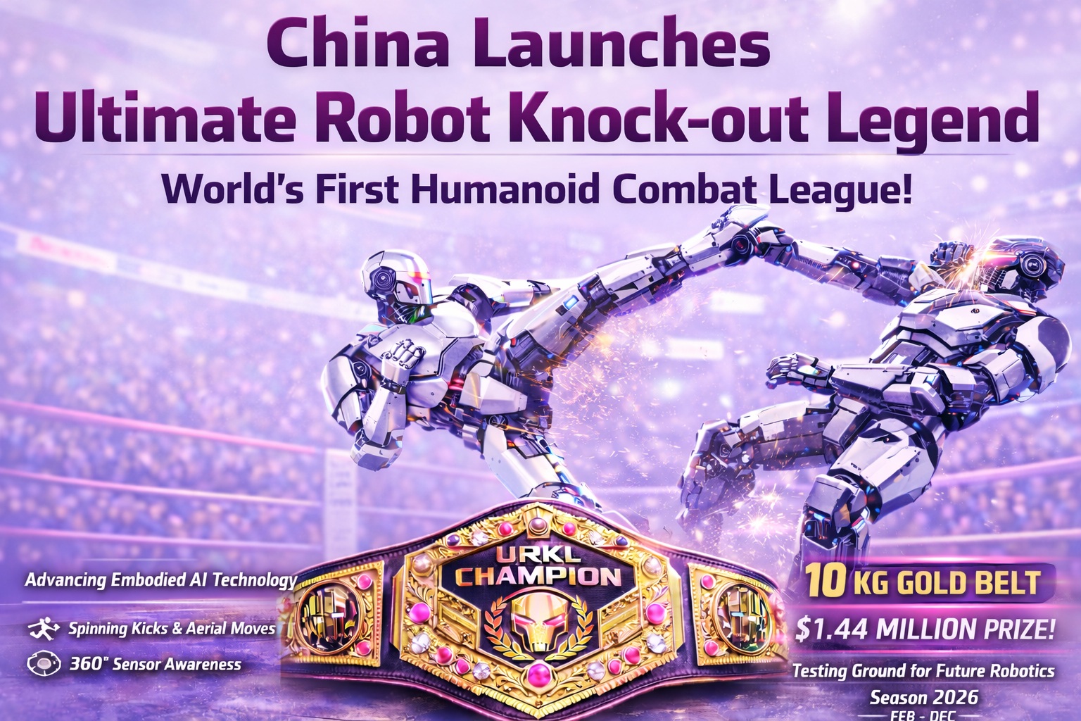 China Launches the World’s First Humanoid Robot Combat League