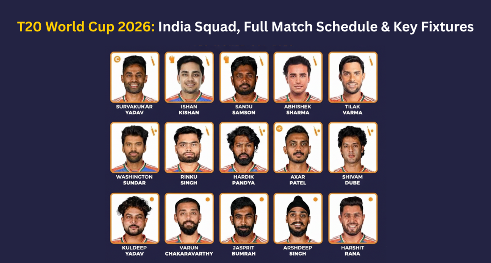 T20 World Cup 2026 India Squad, Full Match Schedule & Key Fixtures