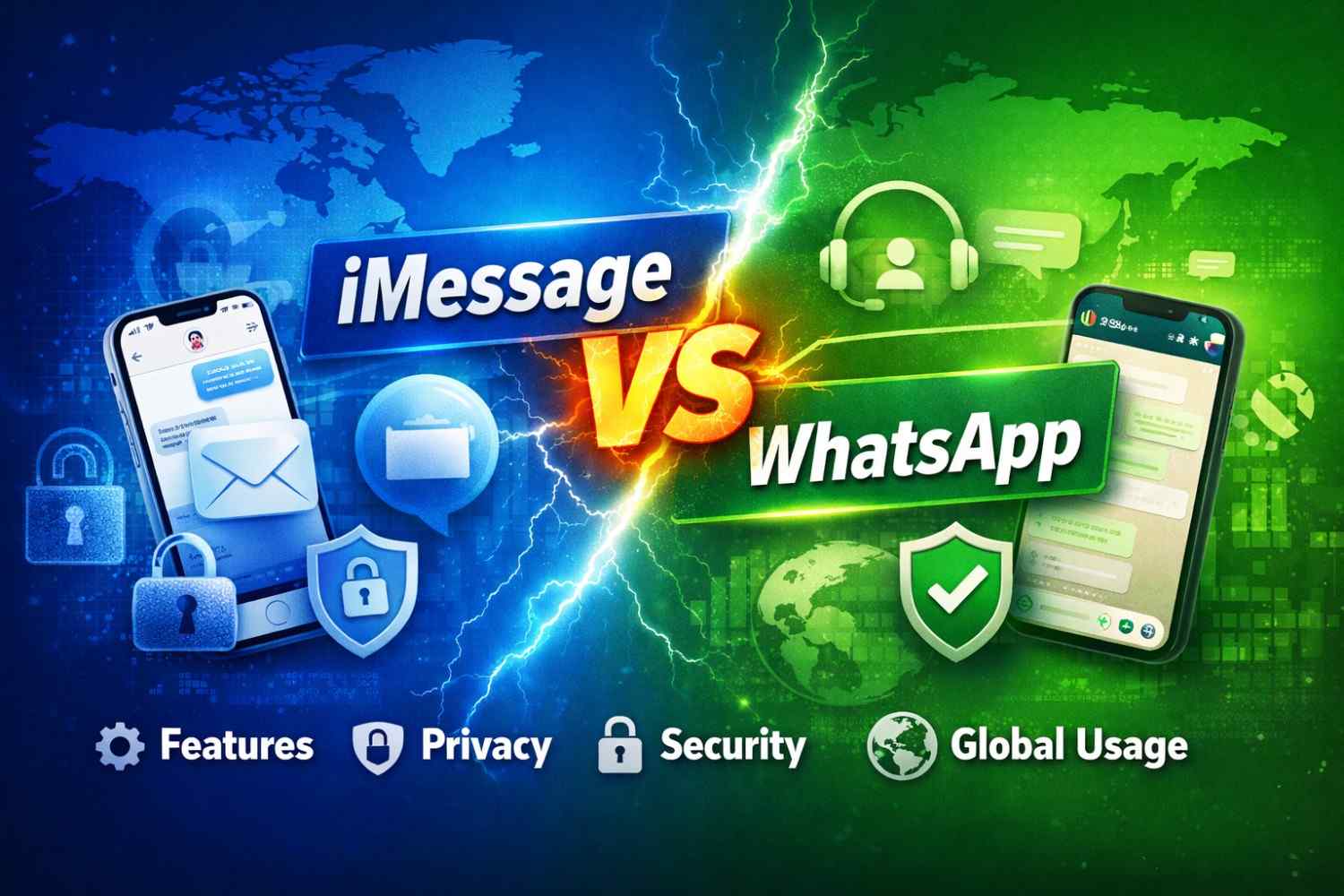 iMessage vs WhatsApp Features, Privacy, Security & Global Usage Comparison